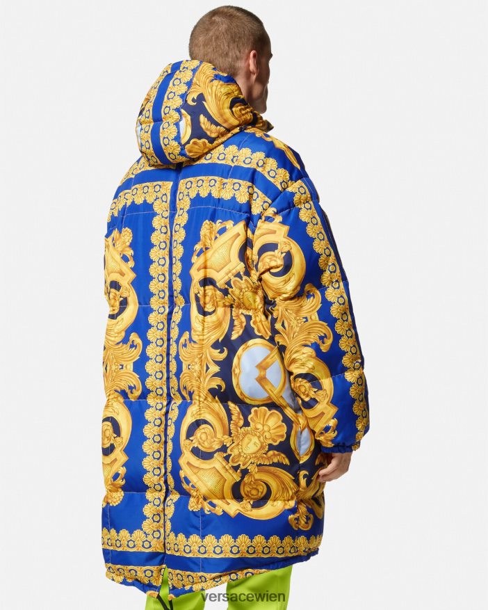 Blau und Gold Wendeparka „Barocco 660“ Versace Männer Kleidung 8N4XJD1239