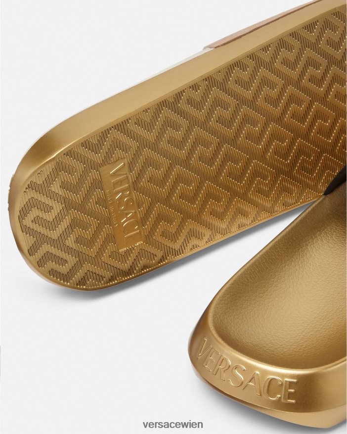 Braun  Gold Allover-Slides Versace Männer Schuh 8N4XJD1586