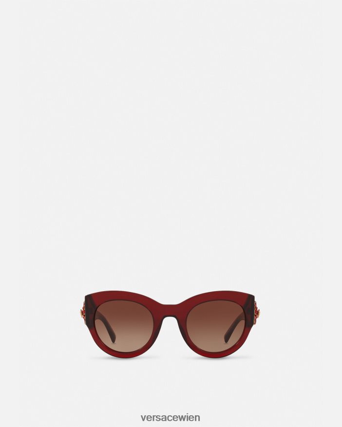 Burgund Tribute-Juwel-Sonnenbrille Versace Frauen Zubehör 8N4XJD684