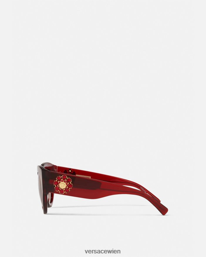 Burgund Tribute-Juwel-Sonnenbrille Versace Frauen Zubehör 8N4XJD684