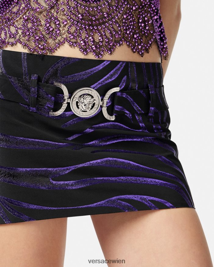 Druck  Violett Minirock mit Zebramedusa \95 Versace Frauen Kleidung 8N4XJD126