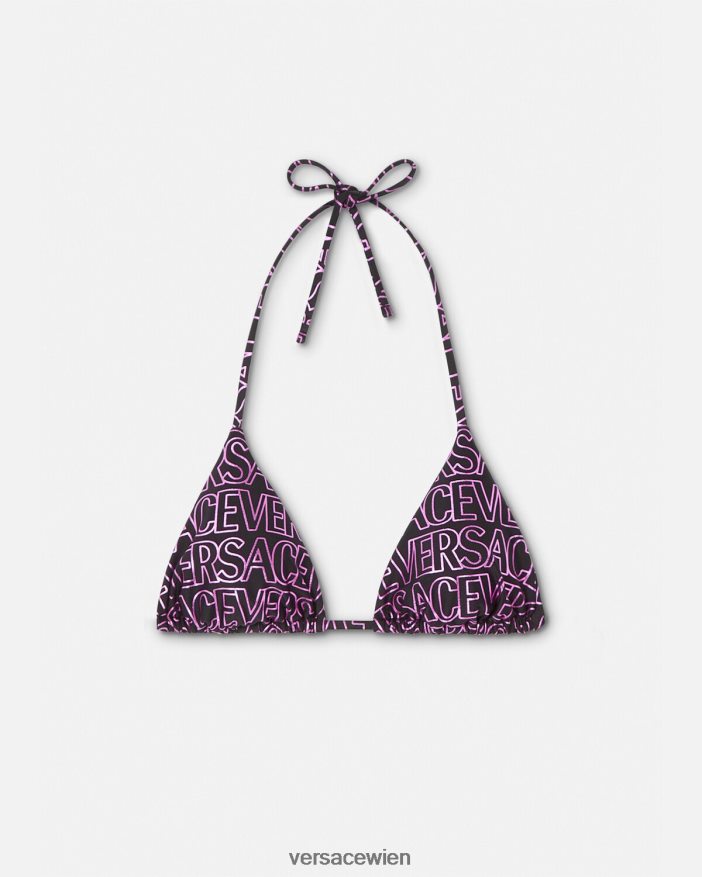 Fuchsia  Druck Allover-Bikinioberteil Versace Frauen Unterwäsche und Strandbekleidung 8N4XJD1163