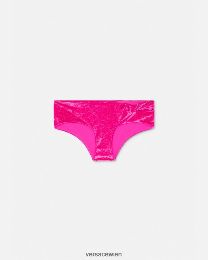 Fuchsie Bikini-Slip aus gerolltem Samt Versace Frauen Unterwäsche und Strandbekleidung 8N4XJD1174
