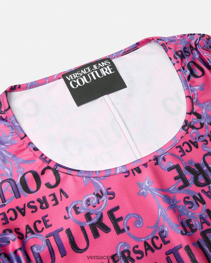 Fuchsie Couture-Body mit Logo Versace Frauen Kleidung 8N4XJD2212