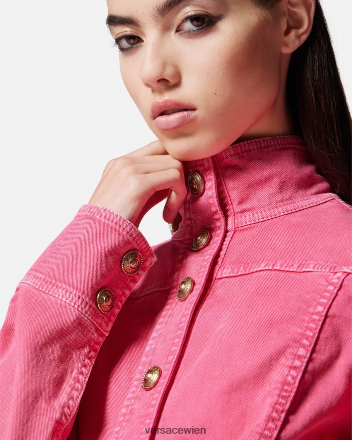 Fuchsie Crop-Jeansjacke Versace Frauen Kleidung 8N4XJD2254