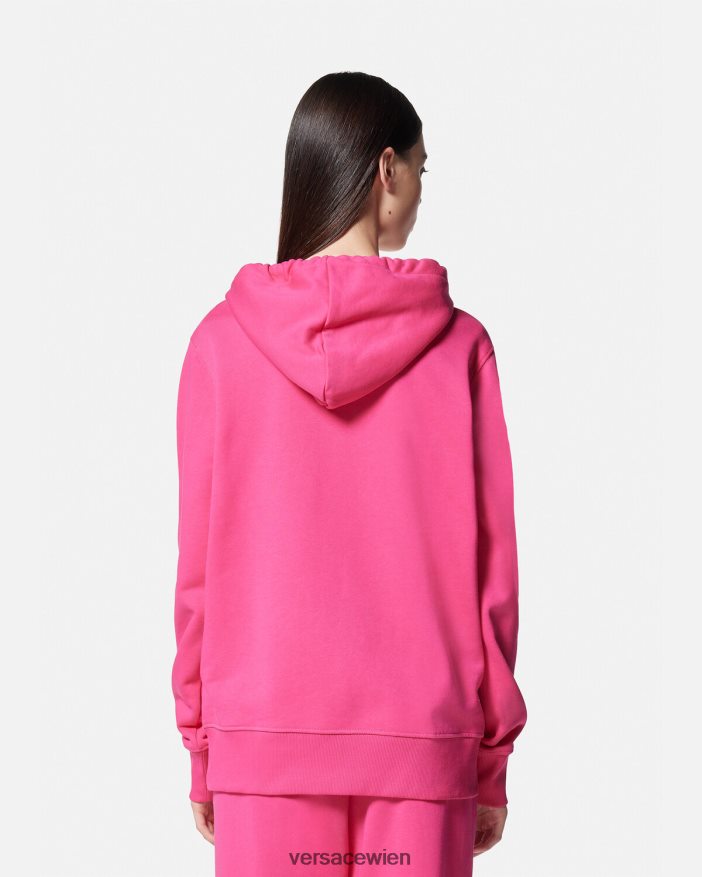 Fuchsie Kapuzenpullover mit Logo Versace Frauen Kleidung 8N4XJD2173