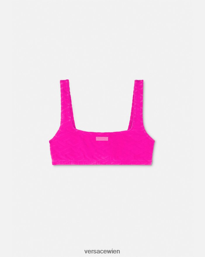 Fuchsie La Greca Handtuch-Bikinioberteil Versace Frauen Unterwäsche und Strandbekleidung 8N4XJD1182