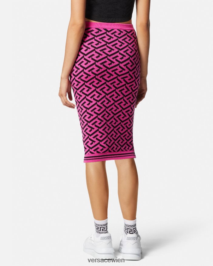 Fuchsie La Greca-Jacquard-Midirock Versace Frauen Kleidung 8N4XJD180