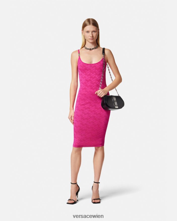 Fuchsie La Greca Medusa \95 Midikleid Versace Frauen Kleidung 8N4XJD30