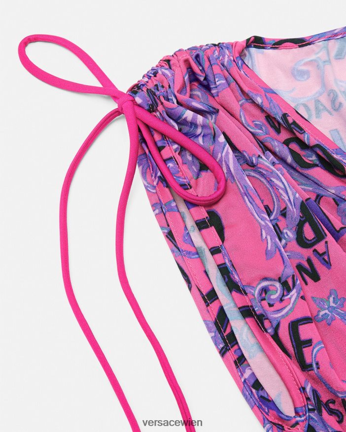 Fuchsie Logo-Couture-Minikleid Versace Frauen Kleidung 8N4XJD2188