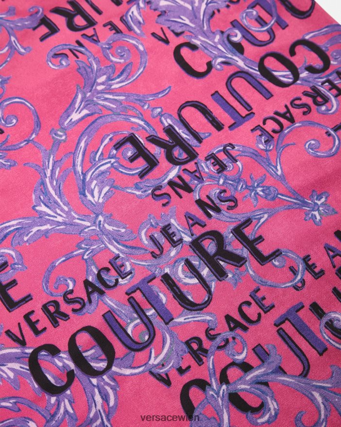 Fuchsie One-Shoulder-Oberteil mit Logo-Couture-Ausschnitt Versace Frauen Kleidung 8N4XJD2204