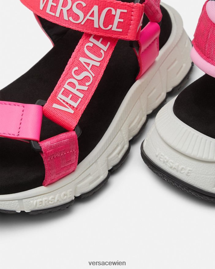 Fuchsie Trigreca-Sandalen mit Logo Versace Kinder Schuh 8N4XJD2044