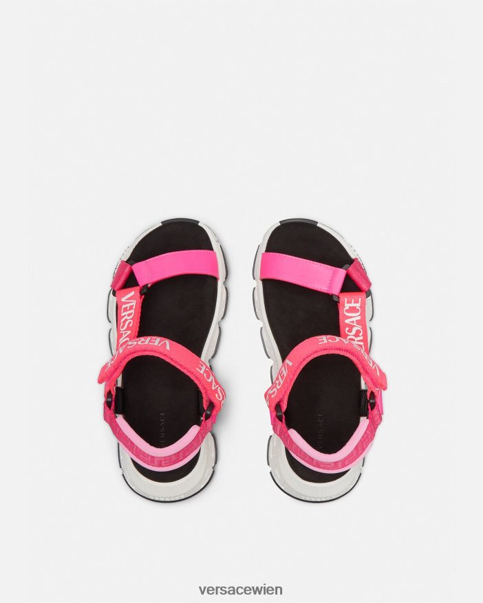 Fuchsie Trigreca-Sandalen mit Logo Versace Kinder Schuh 8N4XJD2044
