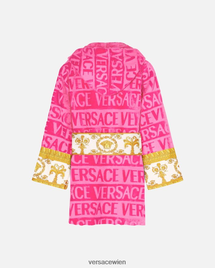 Fuchsie allover kurzer Bademantel Versace Frauen Unterwäsche und Strandbekleidung 8N4XJD1093