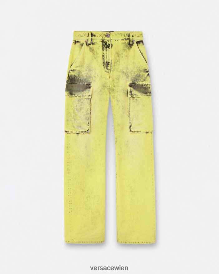 Gelb Cargo-Jeans im Used-Look Versace Frauen Kleidung 8N4XJD225