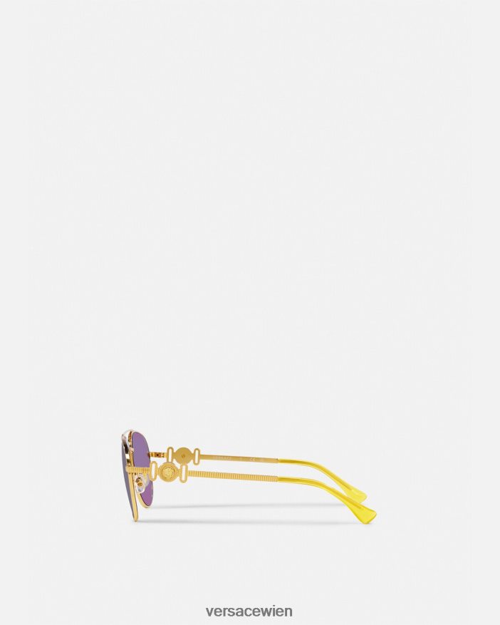 Gold  Grün Medusa-Pilotensonnenbrille Versace Kinder Zubehör 8N4XJD2059