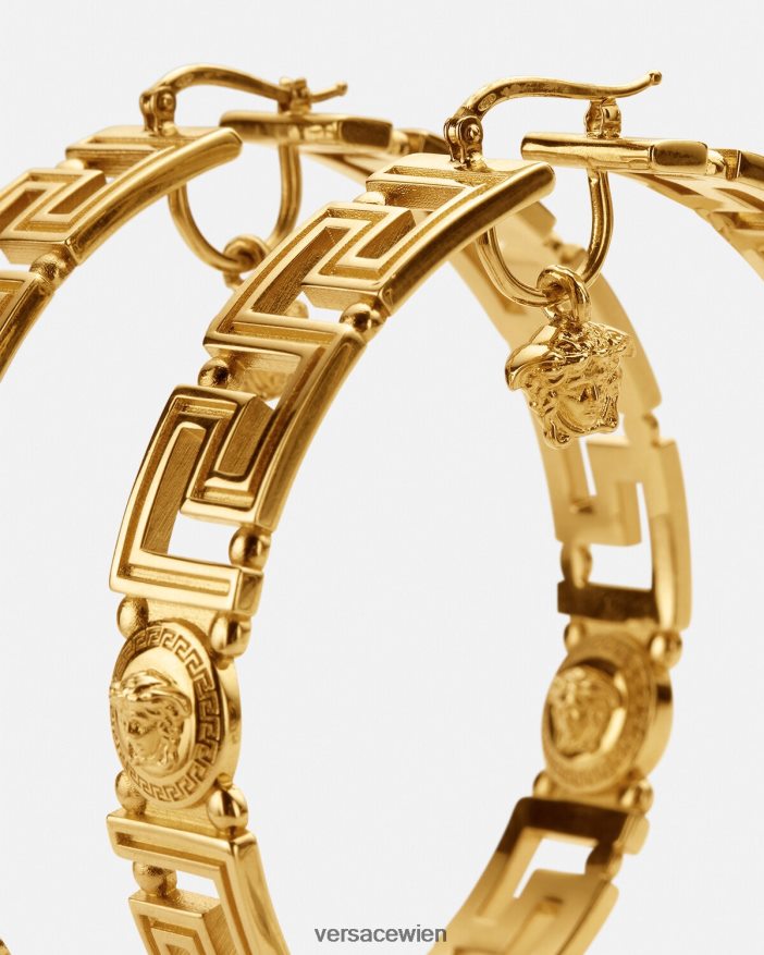 Gold Kreolen mit Medusa-Greca-Motiv Versace Frauen Zubehör 8N4XJD832