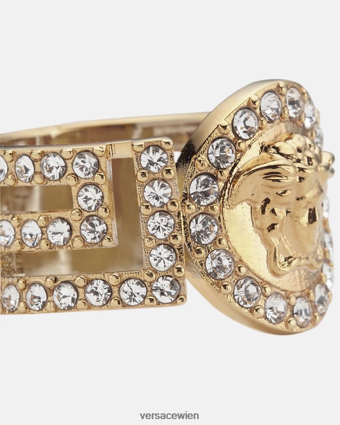 Gold Kristall-La-Medusa-Ring Versace Frauen Zubehör 8N4XJD789