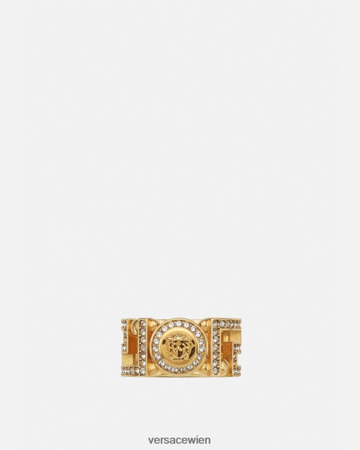 Gold Kristall-Medusa-Greca-Ring Versace Frauen Zubehör 8N4XJD756