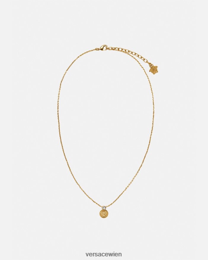 Gold Kristall-Medusa-Halskette Versace Frauen Zubehör 8N4XJD772