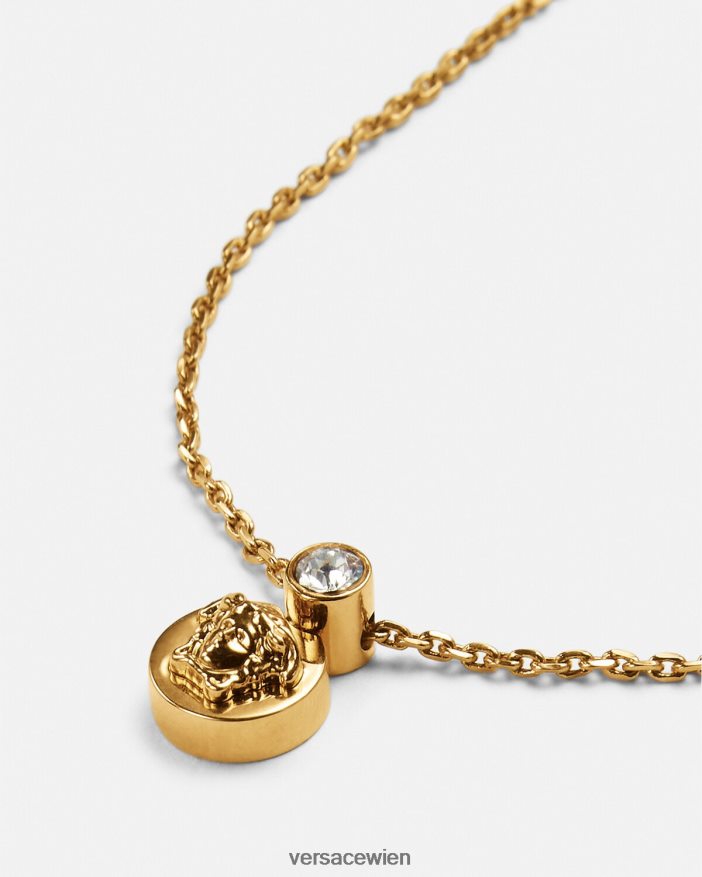 Gold Kristall-Medusa-Halskette Versace Frauen Zubehör 8N4XJD772