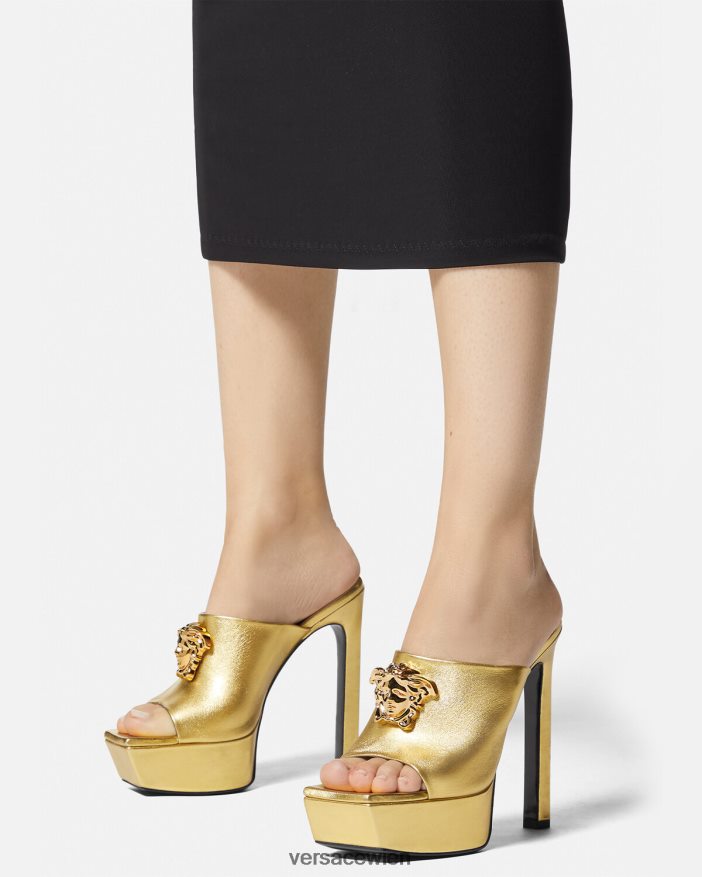 Gold La Medusa Plateau-Pantoletten Versace Frauen Schuh 8N4XJD466