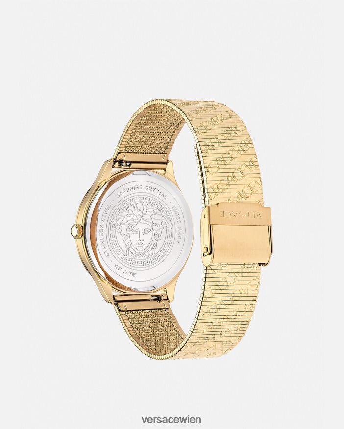 Gold Logo-Halo-Uhr Versace Frauen Zubehör 8N4XJD970