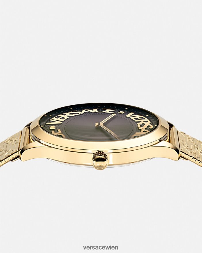 Gold Logo-Halo-Uhr Versace Frauen Zubehör 8N4XJD970