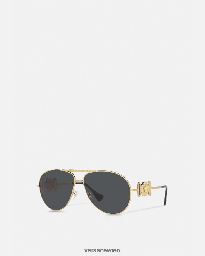 Gold Medusa Biggie Pilotensonnenbrille Versace Frauen Zubehör 8N4XJD695
