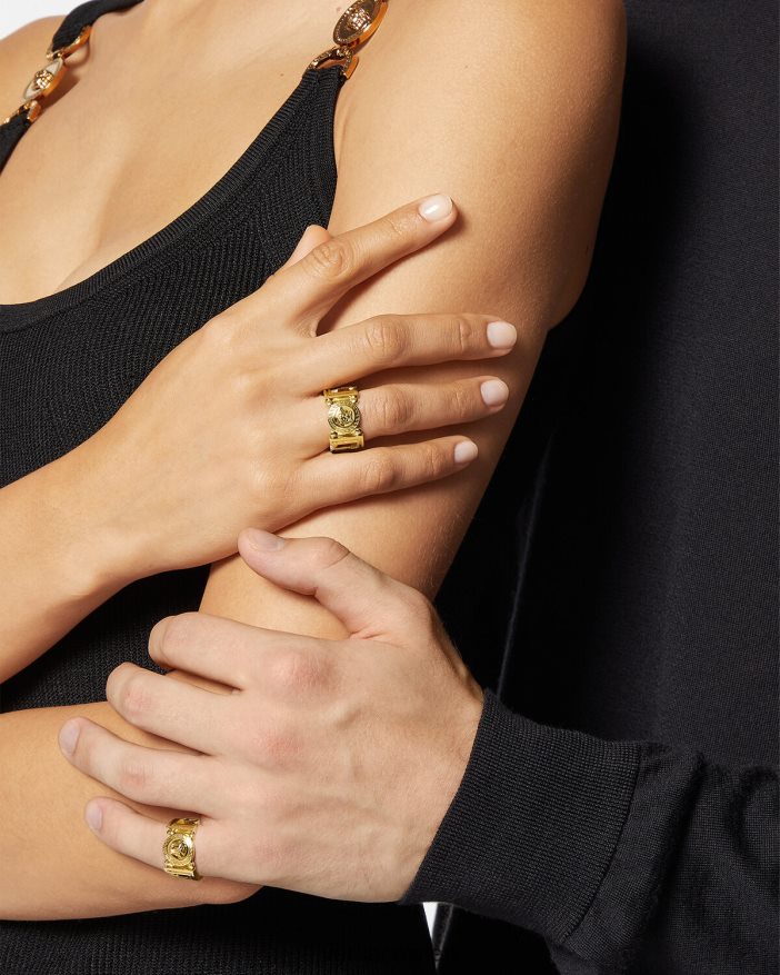 Gold Medusa-Greca-Ring Versace Frauen Zubehör 8N4XJD751