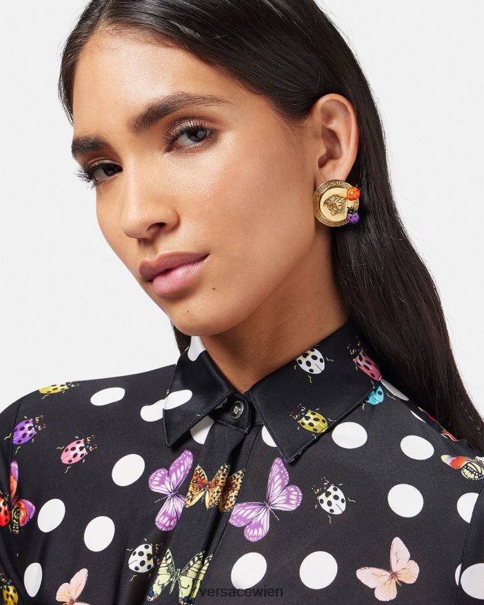 Gold Ohrstecker mit Schmetterlingsmedusa Versace Frauen Zubehör 8N4XJD717