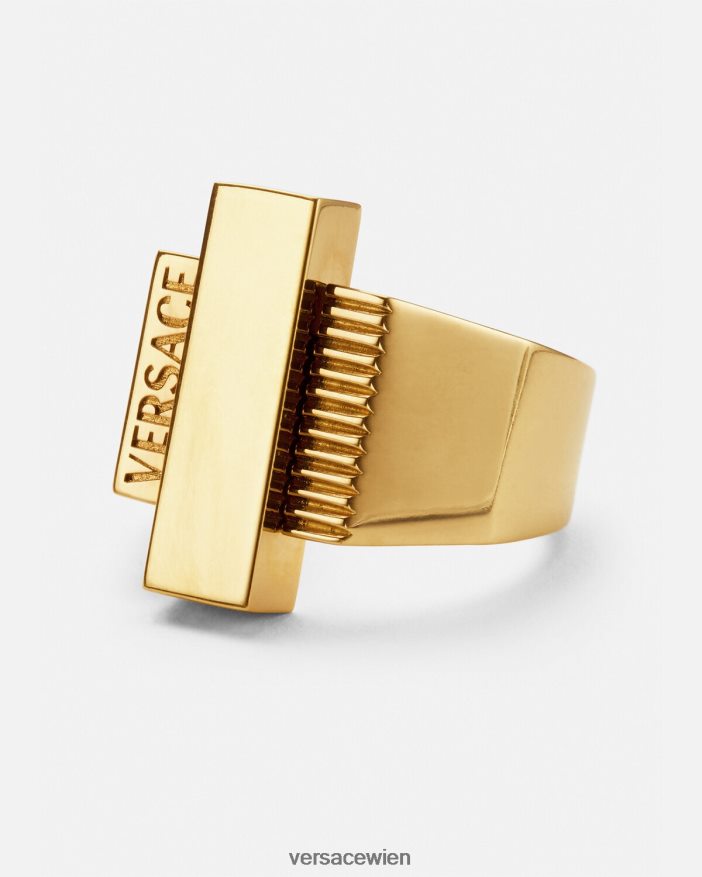 Gold Ring mit Greca-Logo Versace Frauen Zubehör 8N4XJD722