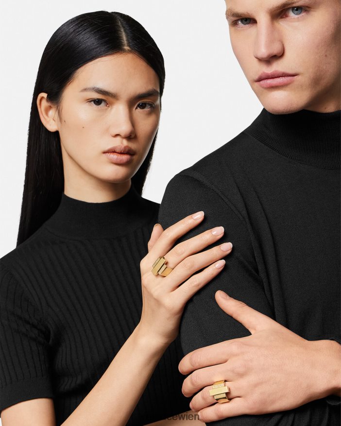 Gold Ring mit Greca-Logo Versace Frauen Zubehör 8N4XJD722
