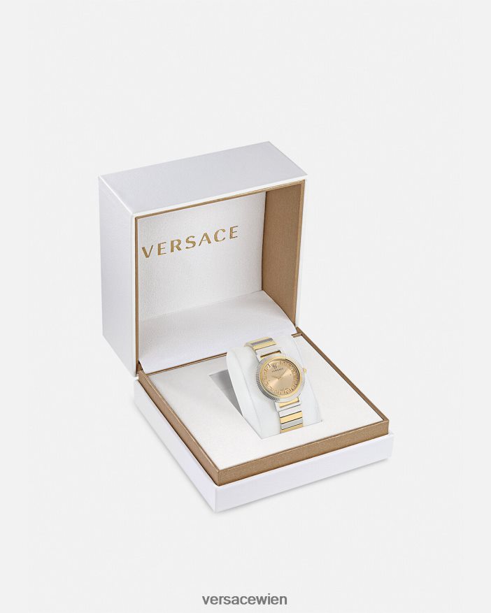 Gold-Silber Uhr im Greca-Chic Versace Frauen Zubehör 8N4XJD971