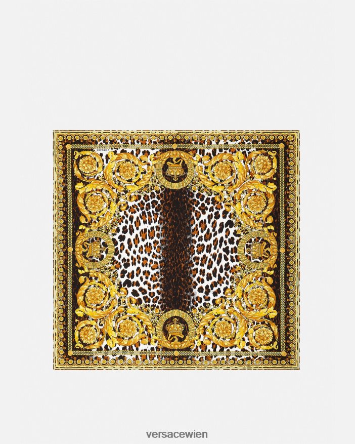 Gold Wildes Barocco-großes Seidenfoulard Versace Frauen Zubehör 8N4XJD917