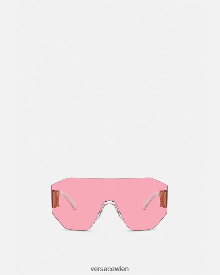 Gold und Rosa Sonnenbrille mit Medusa-Biggie-Maske Versace Frauen Zubehör 8N4XJD610