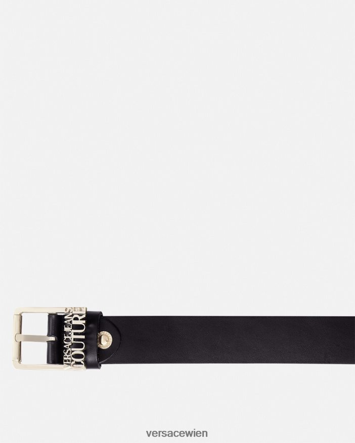 Gold und Schwarz Logo-Gürtel Versace Männer Zubehör 8N4XJD2480