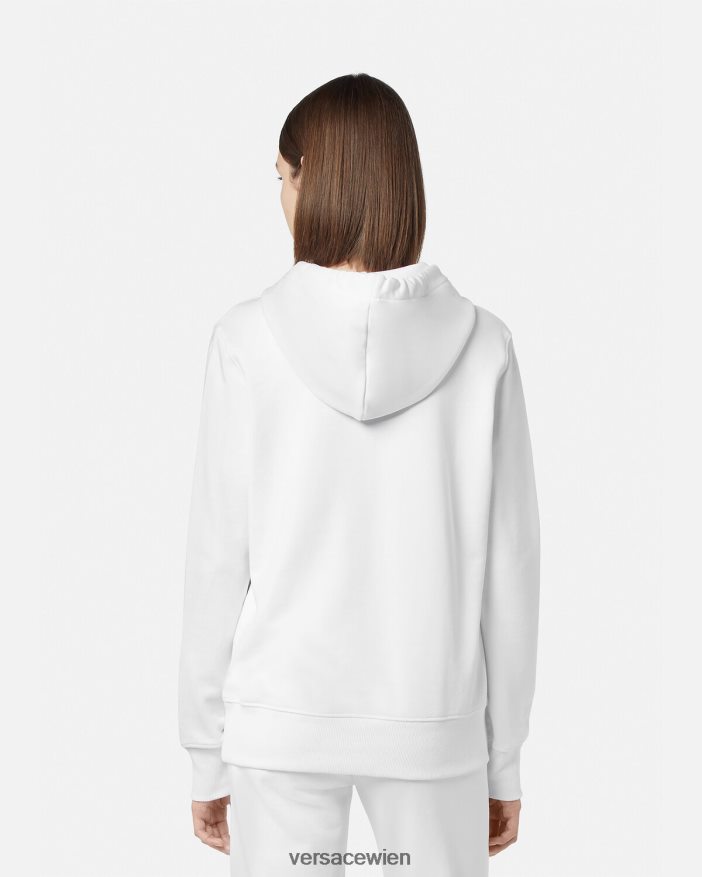 Gold und Weiß Kapuzenpullover mit Logo Versace Frauen Kleidung 8N4XJD2235
