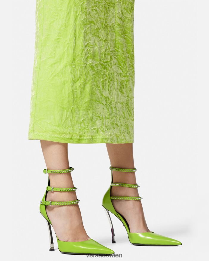 Grün Punktpumpen mit Spikes Versace Frauen Schuh 8N4XJD401