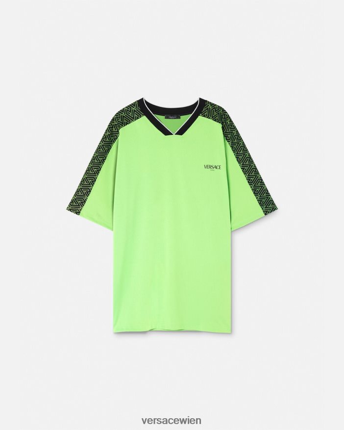Grün Schwarz La Greca-Fitness-T-Shirt Versace Männer Kleidung 8N4XJD1462