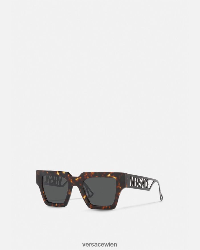 Havanna Sonnenbrille mit Logo im Vintage-Stil der 90er Jahre Versace Frauen Zubehör 8N4XJD620