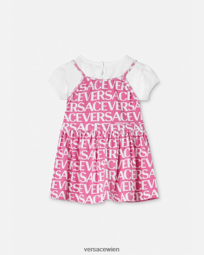 Hell-Pink Allover-Baby-T-Shirt-Kleid Versace Kinder Kleidung 8N4XJD1871