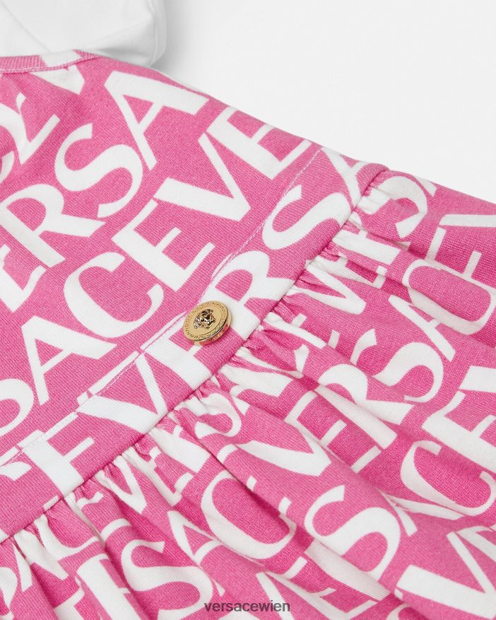 Hell-Pink Allover-Baby-T-Shirt-Kleid Versace Kinder Kleidung 8N4XJD1871