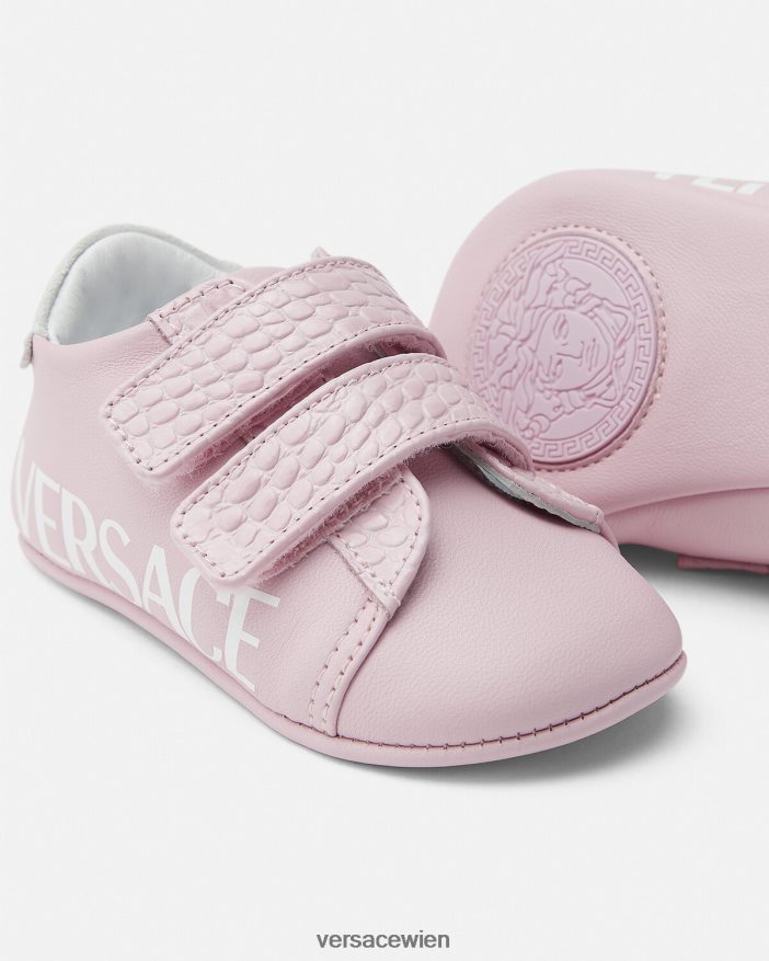 Hell-Pink Babyschuhe mit Logo Versace Kinder Schuh 8N4XJD1848