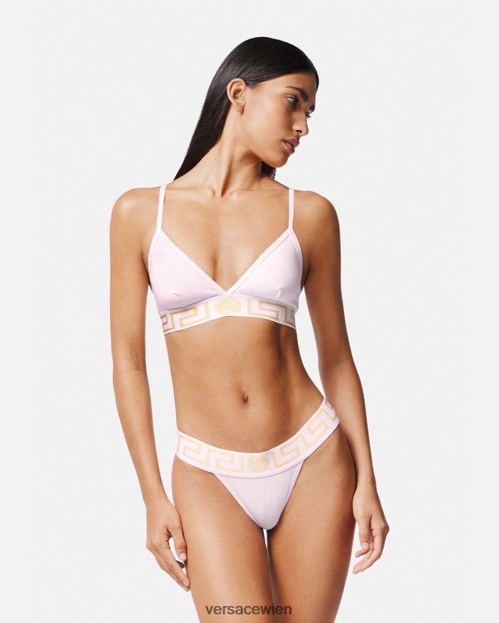 Hell-Pink Bralette mit Greca-Bordüre Versace Frauen Unterwäsche und Strandbekleidung 8N4XJD1044