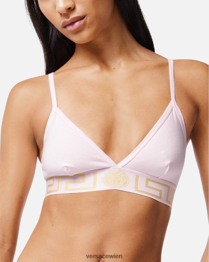 Hell-Pink Bralette mit Greca-Bordüre Versace Frauen Unterwäsche und Strandbekleidung 8N4XJD1044