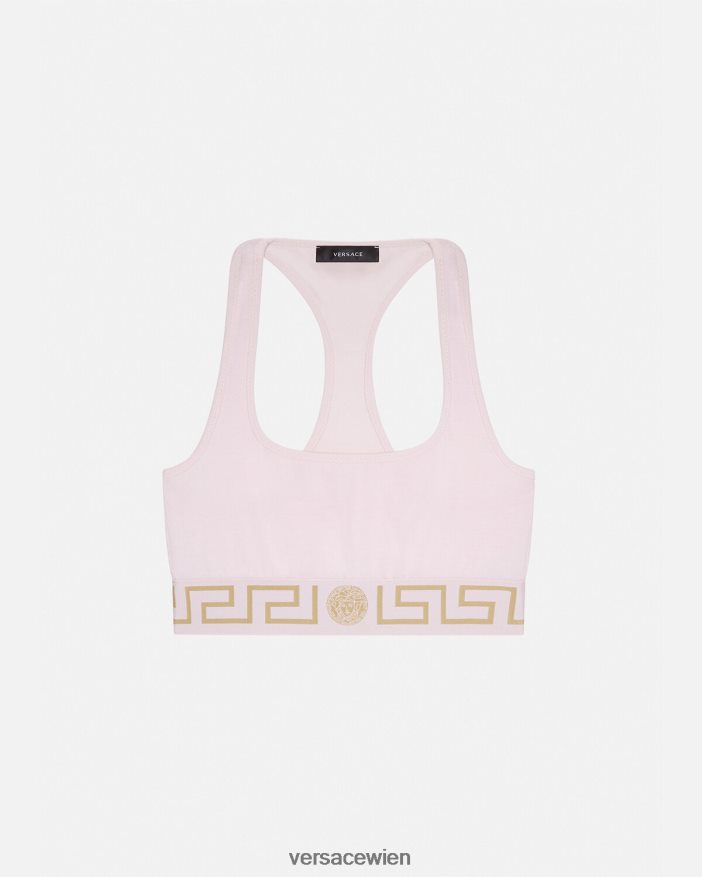Hell-Pink Sport-BH mit Greca-Bordüre Versace Frauen Unterwäsche und Strandbekleidung 8N4XJD1039