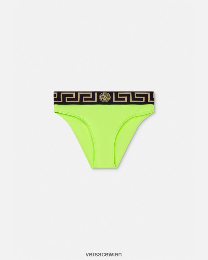 Kalk Bikini-Slip mit Greca-Bordüre Versace Frauen Unterwäsche und Strandbekleidung 8N4XJD1176
