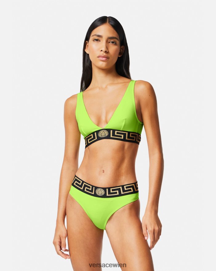 Kalk Bikini-Slip mit Greca-Bordüre Versace Frauen Unterwäsche und Strandbekleidung 8N4XJD1176