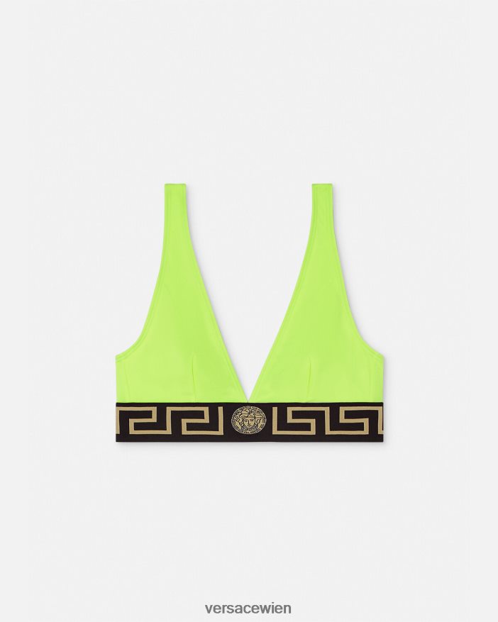 Kalk Bikinioberteil mit Greca-Bordüre Versace Frauen Unterwäsche und Strandbekleidung 8N4XJD1175